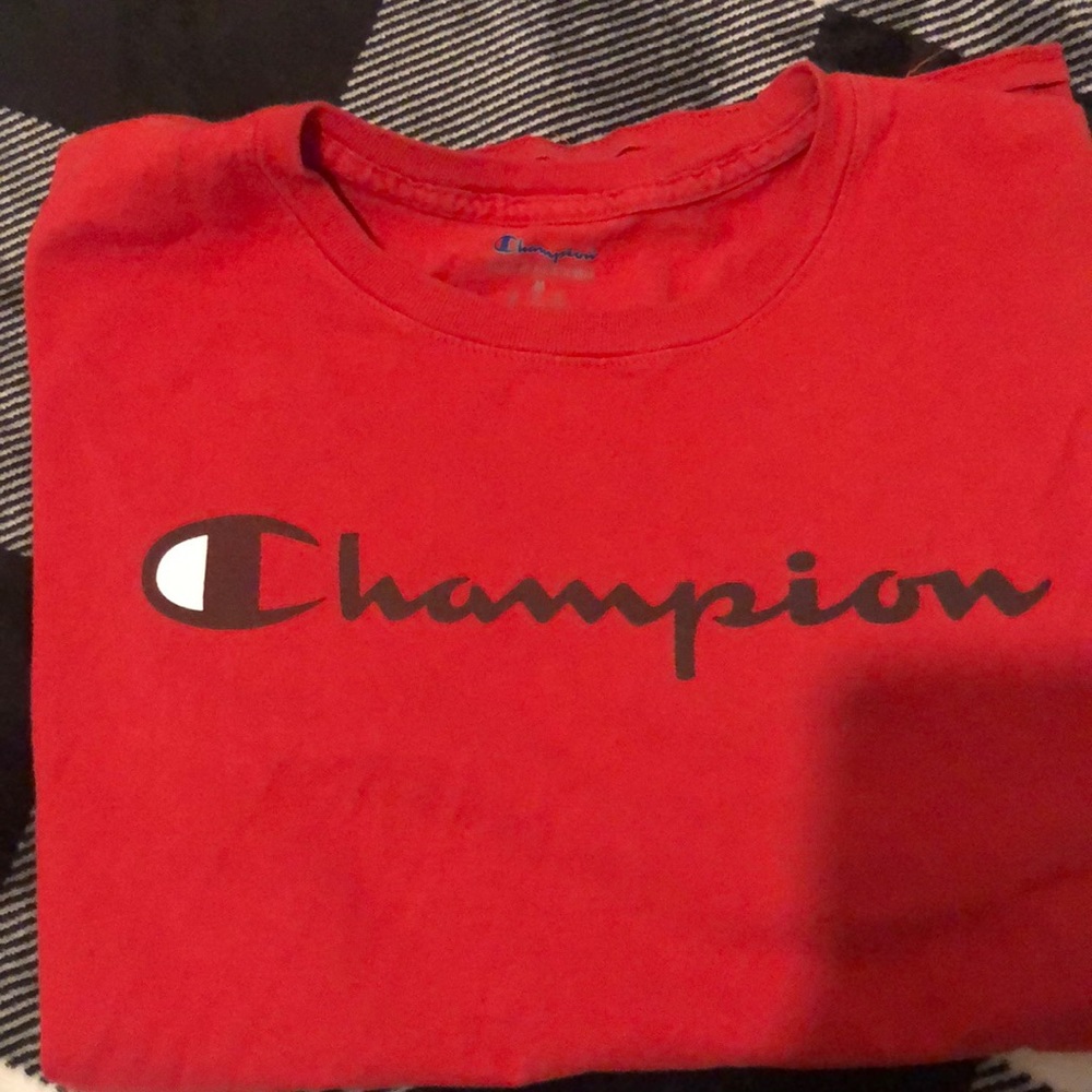 Red champion shirt